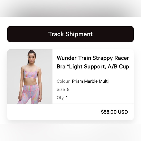 Lululemon Wunder Train Strappy Racer Bra *Light Support, A/B Cup - Picture 9 of 9